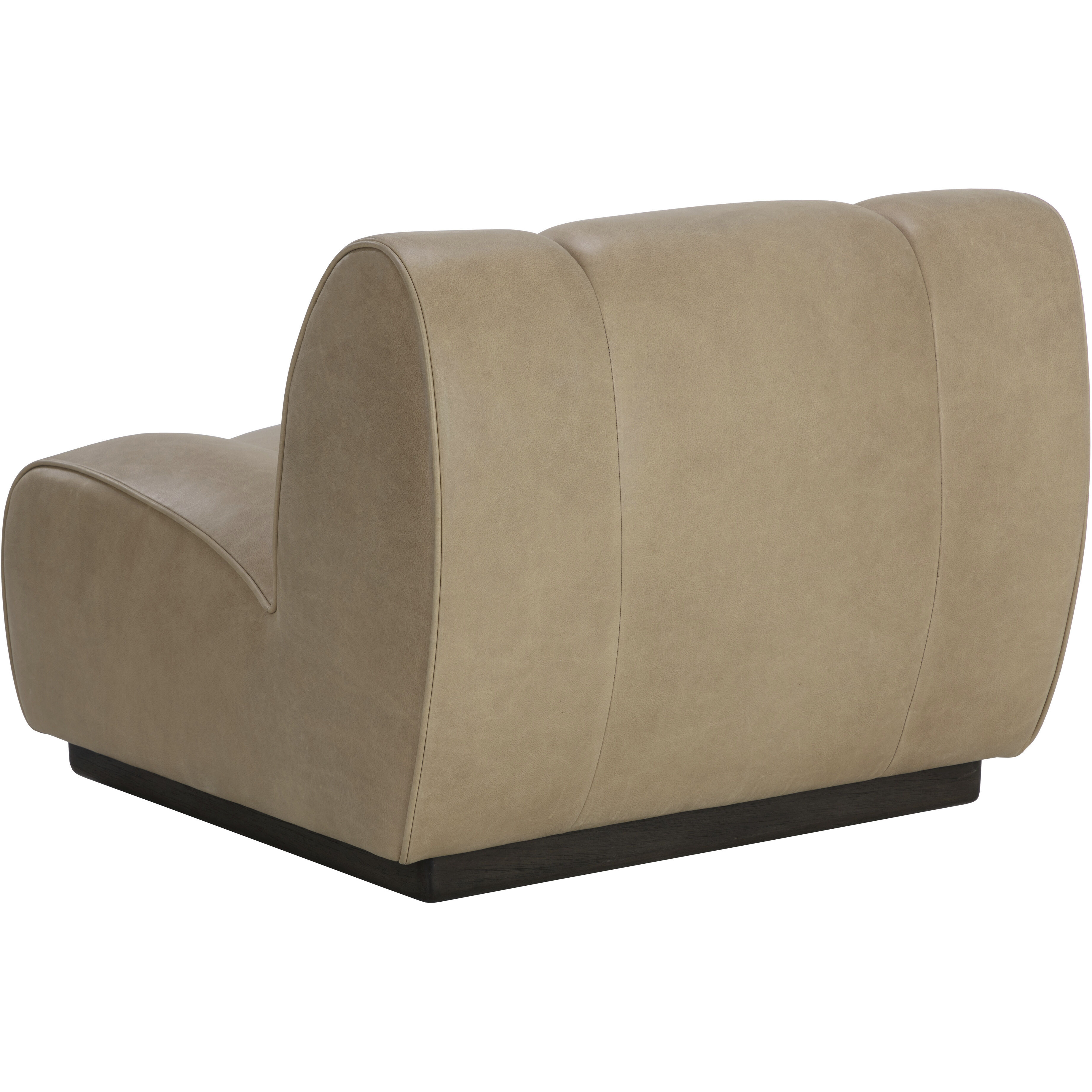 Blaise Sahara Sand Leather Swivel Lounge Chair, Swivel